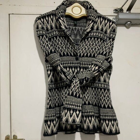 LAUREN RALPH LAUREN KNIT WOOL BLEND PRINT SHAWL SWEATERS SIZE L - Picture 9 of 15